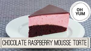 Chocolate Raspberry Mousse Torte Oh Yum With Anna Olson Youtube Chocolate Cake Mousse Raspberry Mousse Chocolate Mousse Cake Recipe Torte Recipe