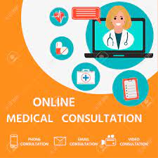 Audio and chat option is available to consult with the doctors 24/7. Online Medical Consultation And Support Online Doctor Consultation Royalty Free Cliparts Vectors And Stock Illustration Image 126204154