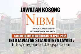 The nbp includes agricultural and industrial biotechnology. Jawatan Kosong Di National Institutes Of Biotechnology Malaysia Nibm 19 April 2017