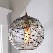 Swirling Glass Globe Pendant Light Clear Glass And Metallic Bronze With Antique Brass Glass Globe Pendant Glass Globe Pendant Light Pendant Light