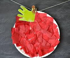 Apfel Basteln Aus Pappteller Apfel Basteln Basteln Mit Kleinkindern Herbst Kinderbasteleien