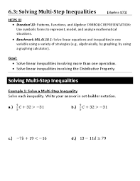 More lessons for algebra math worksheets. Solving Multi Step Inequalities Worksheet For 7th 10th Grade Lesson Planet