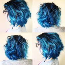 Halohairbysarah Shadowroot Bluehair Pravana Vivids Short Ombre Hair Short Hair Blue Cool Hair Color