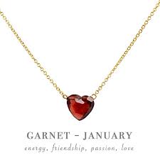 Heart Garnet Necklace January Birthstone Valentine S Day Etsy Garnet Heart Necklace Crystal Necklace Pendant January Birthstone Jewelry