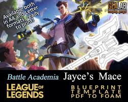 Battle Academia Jayce Mace Blueprint Template Hammer for - Etsy Israel
