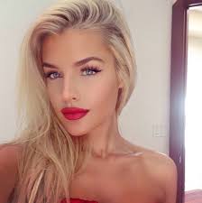 Red lips & blonde hair. Red Lip Perfection On Jean Watts Blonde Hair Makeup Makeup For Blondes Hair Makeup