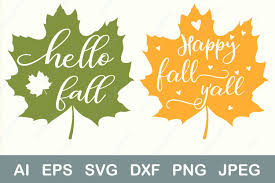 Free vectors and icons in svg format. Hello Fall Svg Happy Fall Yall Svg Autumn Svg Maple Leaf 811287 Illustrations Design Bundles