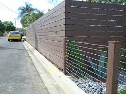Steel cable and wood fence. Endwood Vinyl Semi Privacy Fence Stainless Steel Cable Railing Minimalistisch Garten Los Angeles Von Fence Factory Houzz
