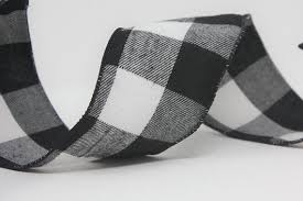 Black And White Buffalo Check Ribbon Black White Buffalo Plaid Wired Ribbon By The Roll 2 5 X Etsy Black And White Flannel Buffalo Plaid Plaid Decor