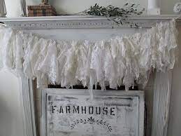 Tattered White Lace Garland French Farmhouse All Antique Etsy Farmhouse Fabric Lace Garland Shabby Chic Garland