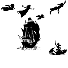 Sticker Pack Silhouette Peter Pan S Envole Bateau Pirate Capitaine Crochet Bateau Pirate Capitaine Crochet Peter Pan