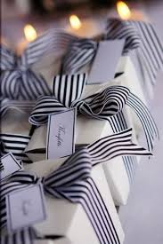 Black And White Striped Ribbon Bow French Boxes With Black White Striped Ribbon Gift Wrapping Gifts Black And White Ribbon