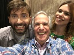 David Tennant and Billie Piper with Henry Winkler (AKA The Fonz).