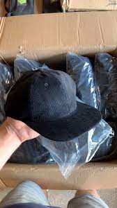 Black Corduroy 6 Panel Hat Video Panel Hat 5 Panel Hat Custom Baseball Hats