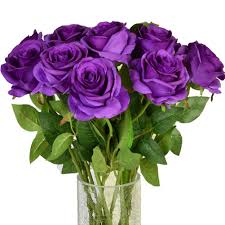 Their characteristic is amazing because the flower head is not easily broken by folding. Amzali Artificial Flowers Real Touch Flowers Long Stem Silk Artificial Rose Flowers Home Decor For Bridal Wedding Bouquet Birthday Flowers Bunch Party Garden Floral Arrangement Purple Artificial Flowers Amazon Com Au