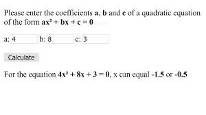 Javascript Solve A Quadratic Equation Using A Html Form Tutorial Youtube