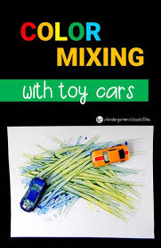 Color Mixing With Toy Cars Preschool Color Activities Color Mixing Color Activities For Toddlers