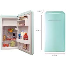 Daewoo 4 4 Cu Ft Retro Mini Fridge In Mint With Freezer Fr 044rcnm The Home Depot Mini Fridge Compact Refrigerator Tiny House Plans