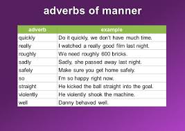 What is the noun for manner? Adverbs Of Manner Mingle Ish