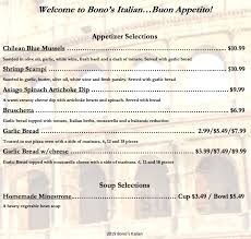 Como su nombre indica, estas son las promociones que ofrecen una modalidad bastante popular de bonos sin depósito es aquella en la que te regalarán tiradas en. Bono S Italian Restaurant Menu In Golden Colorado Usa