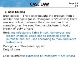 Stevenson, also known as the 'snail in the bottle case', is a significant case in western law. Case Law 5 How Judges Deal With Earlier Cases Ppt Download