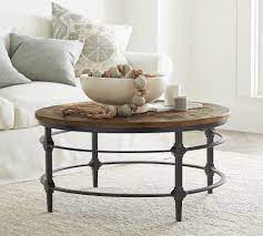 Hey guys, i'm back with another video and this time i'm doing a pottery barn haul and showing you how i styled my coffee table. Parquet 36 Round Reclaimed Wood Coffee Table Pottery Barn
