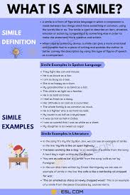 Simile Definition And Examples Of Simile In Spoken Language And Literature 7 E S L In 2020 Language And Literature English Vocabulary Words Learn English Words