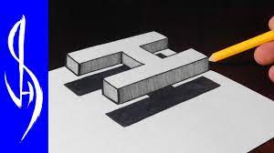 Style the blocks by adding serifs and enlarging elements of the letter. How To Draw 3d Floating Letter H Trick Art On Paper Youtube