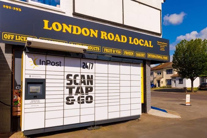 InPost locker compartments and parcel pickup point visual