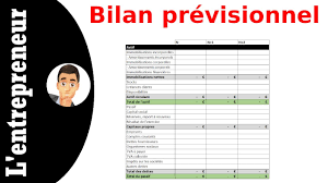 Faire Un Bilan Previsionnel Sur Excel - Youtube