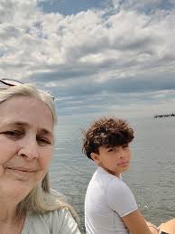 Sitting by the water at Brandenburg Park. Family reunion day was a blast