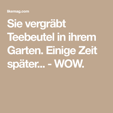Sie Vergrabt Teebeutel In Ihrem Garten Einige Zeit Spater Wow Flora