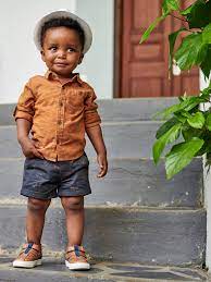Shirt With Roll Up Sleeves For Baby Boys Brown Baby