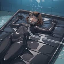 Latex vacbed bondage