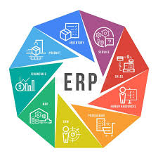 Enterprise Resource Planning Erp Module Icon Construction On