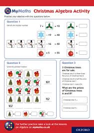 Download This Christmas Algebra Activity Sheet To Help Your Class Practise Their Algebra With A Ch Algebra Activities Christmas Algebra Holiday Math Activities