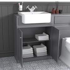 Bespoke hand painted vanity units. 667mm Grey Freestanding Vanity Unit With Basin Westbury Better Bathrooms