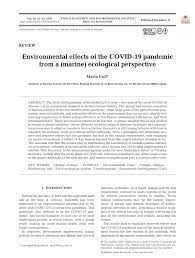 PDF) Environmental effects of the COVID-19 pandemic from a (marine)  ecological perspective