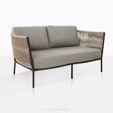 Tessa Loveseat Grey Angle Outdoor Loveseat Outdoor Wicker Furniture Love Seat