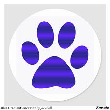 Blue Gradient Paw Print Classic Round Sticker Zazzle Com Paw Print Dog Paw Print Paw