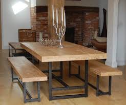 It is always beautiful to recall the moments when we could sit on our granny's farmhouse kitchen table with bench. Lovely Compact Design Of The Reclaimed Wood Dining Table And Chairs For Steel Square Shape Dining Table With Bench Kitchen Table Bench Wooden Dining Room Table