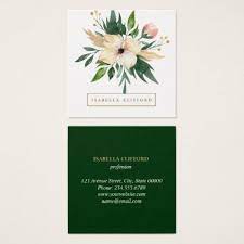 Elegant Day Spa Salon Green Flower Watercolor Square Business Card Zazzle Com Square Business Card Stylist Business Cards Business Cards Watercolor