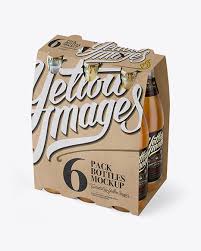 Download Kraft Paper 6 Pack Beer Bottle Carrier Mockup 3 4 View High Angle Shot In Bottle Mockups On Yellow Images Object Mockups PSD Mockup Templates