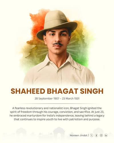 Remembering Shaheed-E-Azam Bhagat Singh on his jayanti. He devoted his life to India's freedom at a very young age and became an eternal symbol of courage and sacrifice. May his ideals of