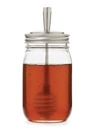 A honey dipper is a kitchen utensil used to collect viscous liquid (generally honey, hence the name) from a container, which it then exudes to another location. Stainless Steel Honey Dipper Lid For Mason Jars
