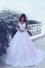 Lace sleeves are top of our mind when it comes to a long sleeve ballgown dress. Elegant Tulle Appliques Long Sleeves Wedding Dresses 2018 Bridal Ball Gowns Wisebridal Com