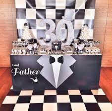 See more ideas about birthday, dirty 30th birthday, 30th birthday parties. Male 30th Birthday Party Idea Black And White Party 30th Birthday Parties Mens Birthday Party White Party