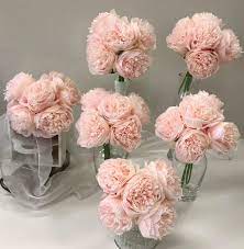 Dayang romantic wedding bouquet handmade silk rose bridal wedding bouquet real touch bridal bridesmaid holding bouquet for wedding ceremony anniversary. 6x Silk Blush Pink Premade Peony Peonies Posy Wedding Bouquet Etsy