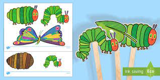 Usually, we make play dough shapes to match the food, but i wanted to try something a little different this time. Free Stick Puppets To Support Teaching On The Very Hungry Caterpillar
