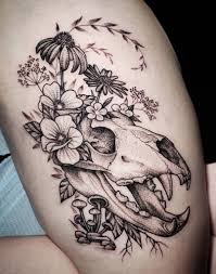 Flower and skull tattoo designs. Bear Skull Tattoos Meanings Symbolism Tattoo Designs